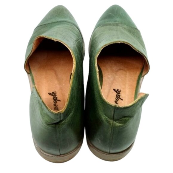 FREE PEOPLE~Royale Flat~GREEN LEATHER WOMENS SHOES Made in SPAIN Size 9 - Picture 7 of 8
